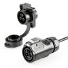 CNLINKO LP16 3-Pin Waterproof Connector with 1 Meter Cable, IP68 Circular Electrical Connector for Outdoor Automotive Machinery Quick Connect M16 Male Plug & Female Socket (3 Pin)-0