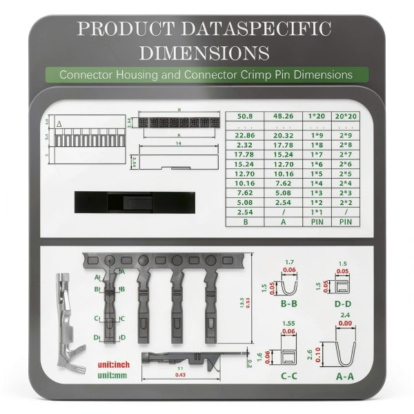 Dupont 2.54mm 1-Pin Adapter Connector Black Housing Kit 100 Sets-4