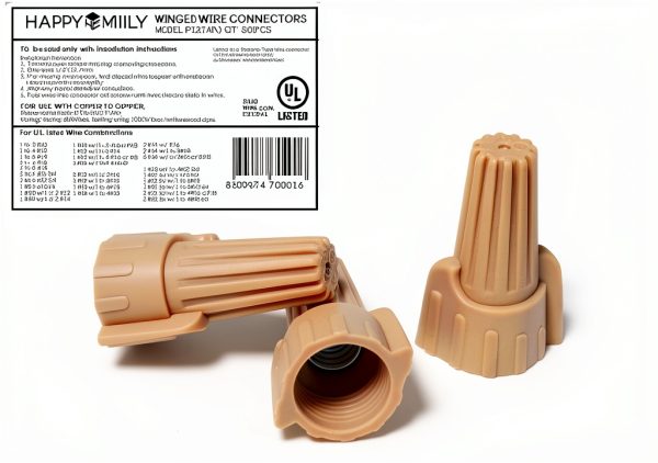 Happy Emily Tan Winged Wire Connectors 500pcs HE-1 Heavy Duty UL486C-1